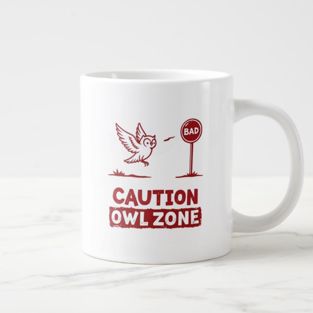  Caution Owl Zone – Fun Owl Mug Design (Right)