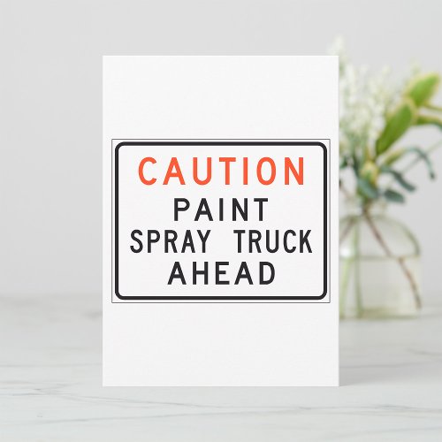 Caution Paint Spray Truck Ahead Invitation