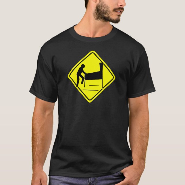 CAUTION - Pinball Wizard Player XING funny arcade T-Shirt (Front)