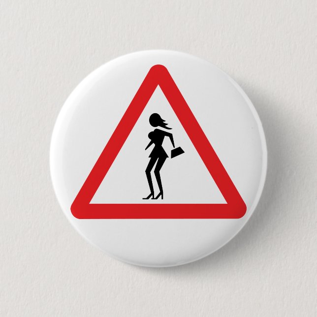 Caution Prostitute (Attenzione Prostitute) Button (Front)