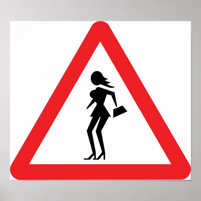 Caution Prostitute (Attenzione Prostitute) Sign (Front)