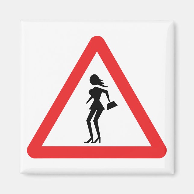 Caution Prostitute (Attenzione Prostitute) Sign Magnet (Front)