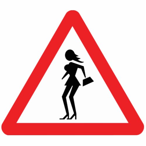 Caution Prostitute Attenzione Prostitute Sign Statuette