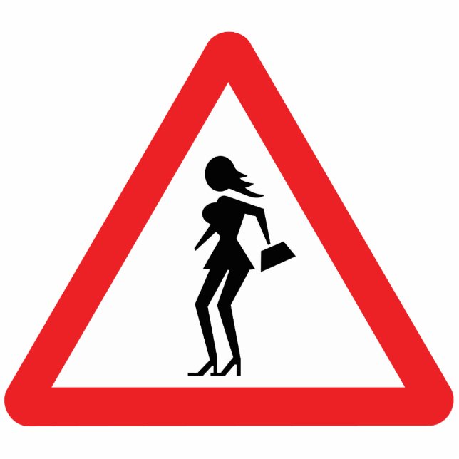 Caution Prostitute (Attenzione Prostitute) Sign Statuette (Front)