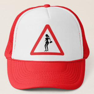 Caution Prostitute (Attenzione Prostitute) Sign Trucker Hat