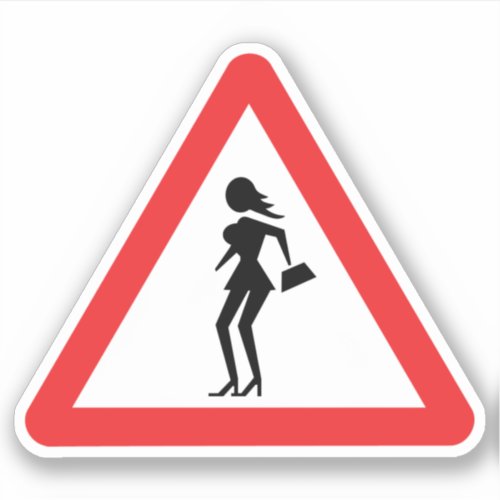 Caution Prostitute Attenzione Prostitute Sticker