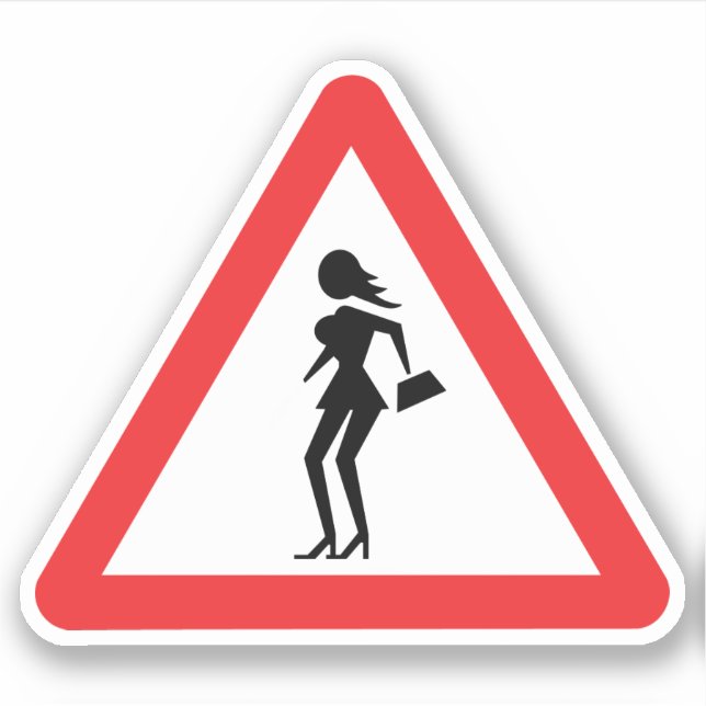 Caution Prostitute (Attenzione Prostitute) Sticker (Front)