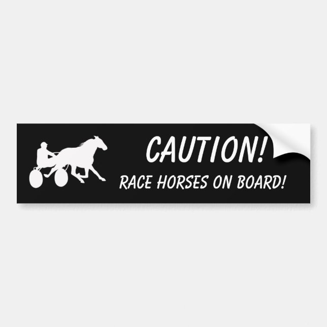 Caution! Race Horses on Board! Bumper Sticker (Front)