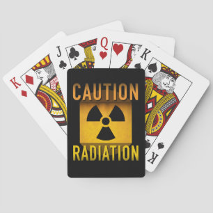 Caution Radiation Symbol Retro Atomic Age Grunge : Poker Cards