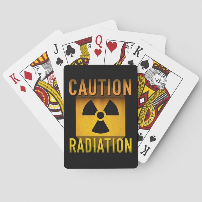 Caution Radiation Symbol Retro Atomic Age Grunge : Poker Cards (Back)
