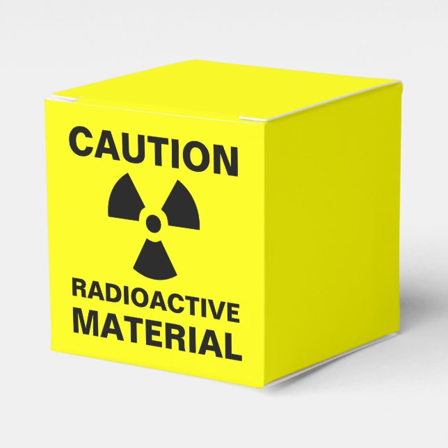Caution Radioactive Material Hazard Halloween Prop Favor Boxes (Front Side)