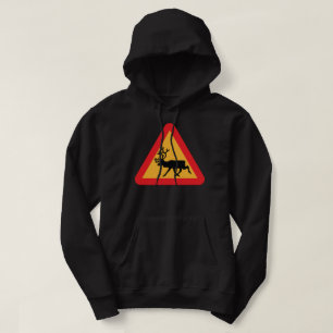 Caution Reindeer Swedish Traffic Sign Hoodie