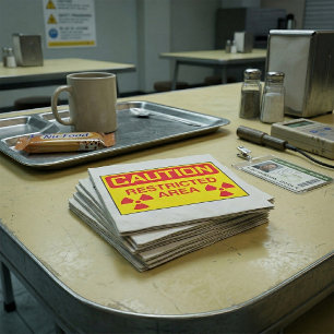 Caution Restricted Area Radiation Hazard Warning Napkins