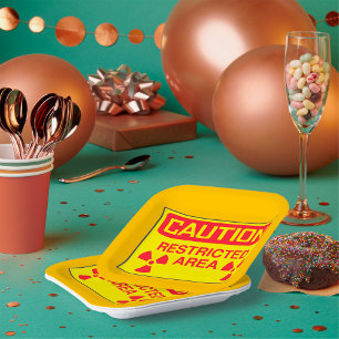 Caution Restricted Area Radiation Hazard Warning Paper Plates