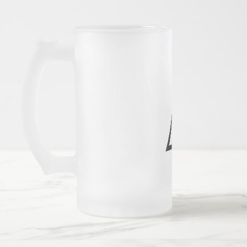 Caution Safety Symbol Black Triangle Shape Frosted Glass Beer Mug