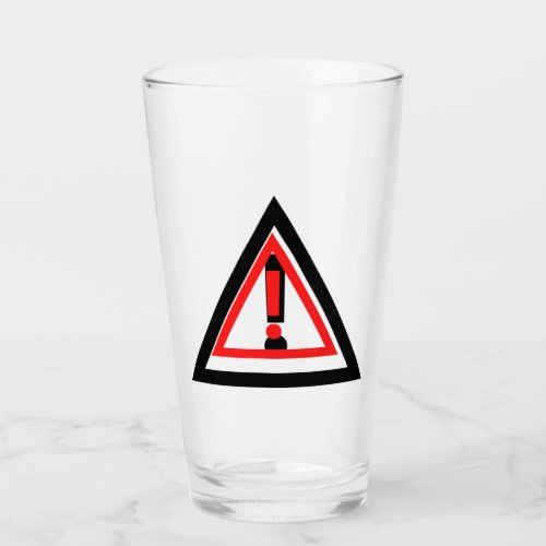 Caution Safety Symbol Red Color Triangle Shape  Glass