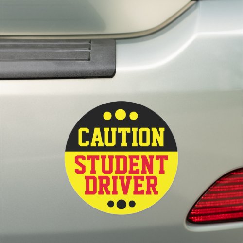 Caution Safety Yellow Student Driver Car Magnet