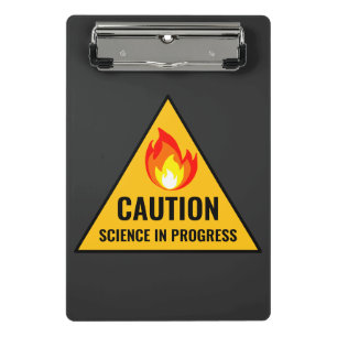 Caution Science in Progress Mini Clipboard