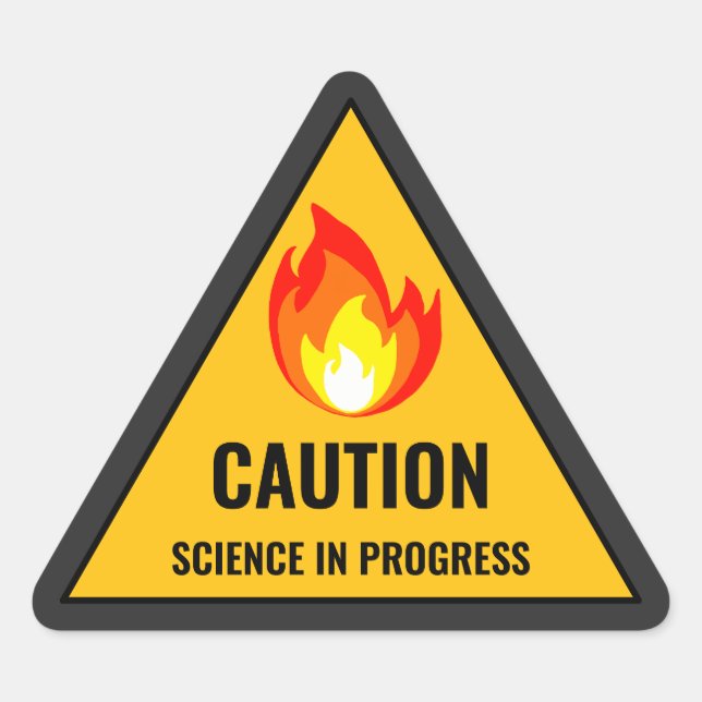 Caution Science in Progress Triangle Sticker (Front)