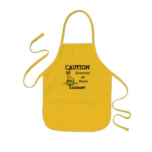 CAUTION _ Scientist at Work Apron Personalized