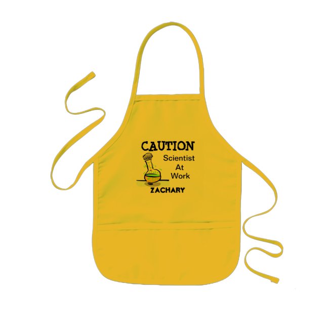 CAUTION - Scientist at Work Apron Personalized