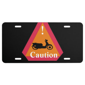 Caution Scooter License Plate