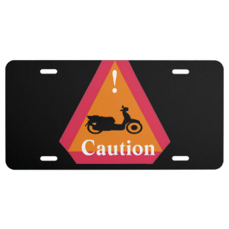 Caution Scooter License Plate