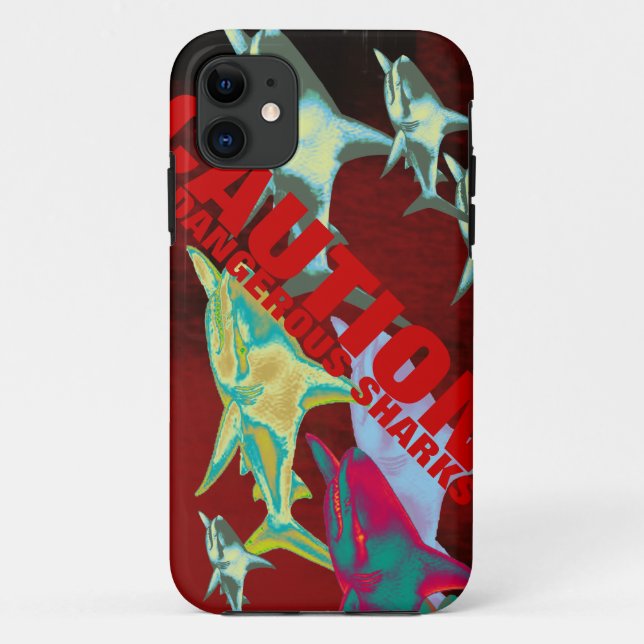 caution - sharks danger Case-Mate iPhone case (Back)
