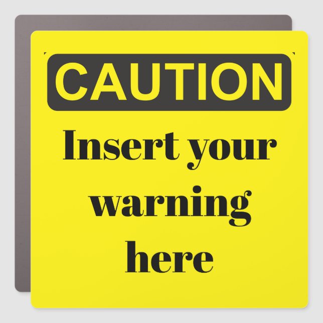 Caution sign DIY warning yellow black (Front)