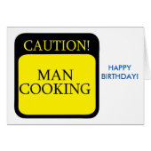 Caution sign for Birthday greeting card (Front Horizontal)