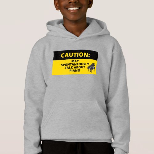 Caution Sign Funny Grand Piano Pianist Humor Hoodie