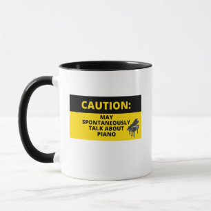 Caution Sign Funny Grand Piano Pianist Humor Mug