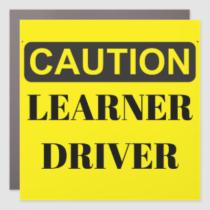 Caution sign   Learner Driver warning yellow black