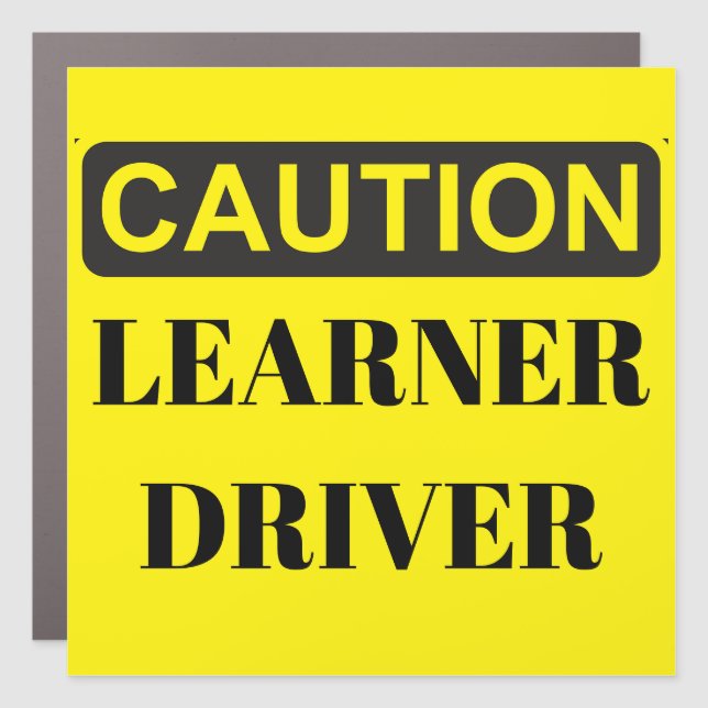 Caution sign | Learner Driver warning yellow black (Front)