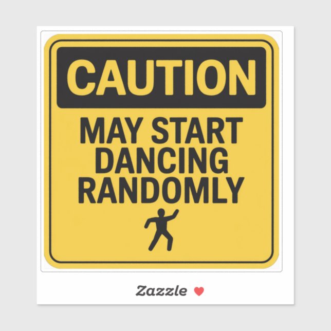Caution Sign – Random Dancing Alert Sticker (Sheet)