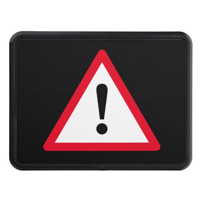 Caution sign red triangle warning icon custom hitch cover (Front)
