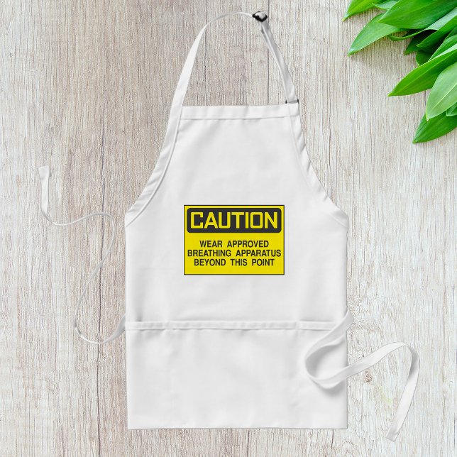 Caution Sign Wear Approved Breathing Apparatus  Adult Apron (Creator Uploaded)