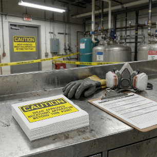 Caution Sign Wear Approved Breathing Apparatus  Napkins
