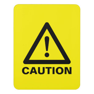 Caution sign yellow with exclamation mark triangle