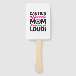 Caution Soccer Mom Loud Vintage Shirt Design_1 Hand Fan