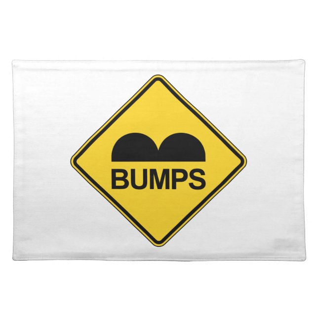 Caution Speed Bumps Funny Traffic Sign Cloth Placemat (Front)