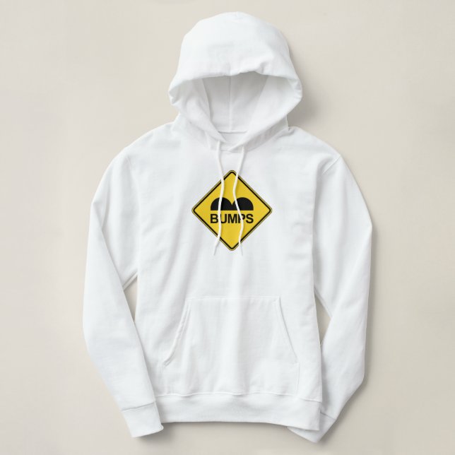 Caution Speed Bumps Funny Traffic Sign Hoodie (Design Front)