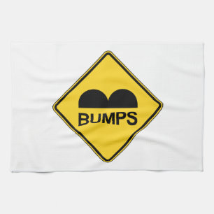 Caution Speed Bumps Funny Traffic Sign Kitchen Towel