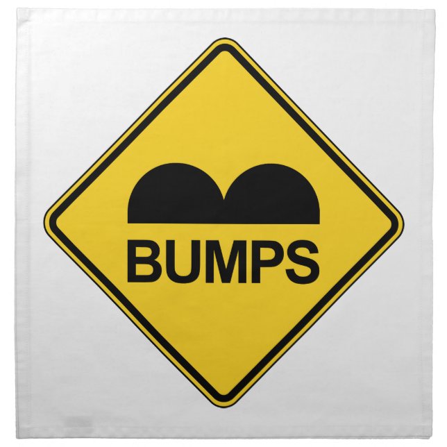 Caution Speed Bumps Funny Traffic Sign Napkin (Front)