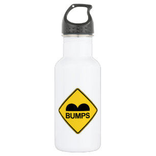Caution Speed Bumps Funny Traffic Sign Water Bottle