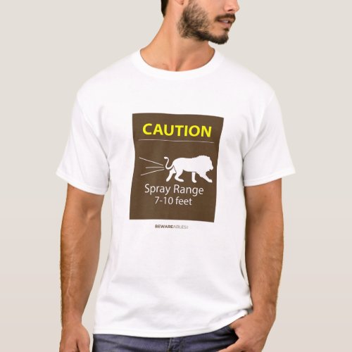 Caution Spray Range 7_10Ft Funny Zoo Animal Poop T_Shirt