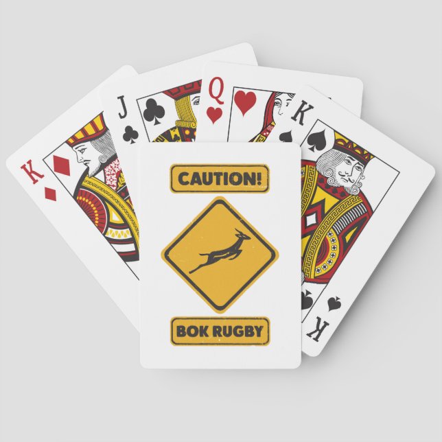 Caution - SpringBoks Crossing Poker Cards (Back)