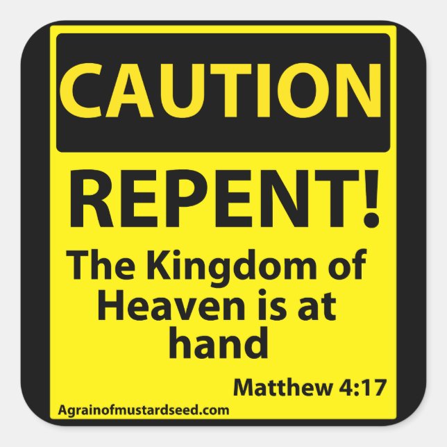 Caution Square Sticker (Front)