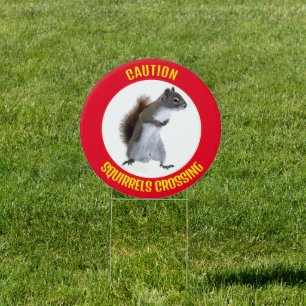 Caution - Squirrels Crossing Sign