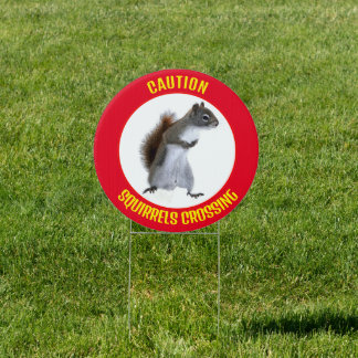 Caution - Squirrels Crossing Sign